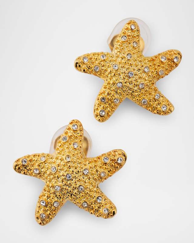 Crystal Starfish Clip-On Earrings